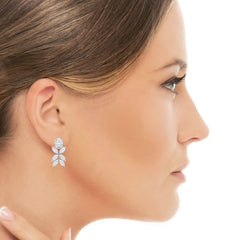 6.45 CT Marquise and Oval Cut Drop Earrings