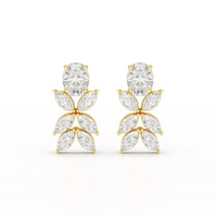 6.45 CT Marquise and Oval Cut Drop Earrings