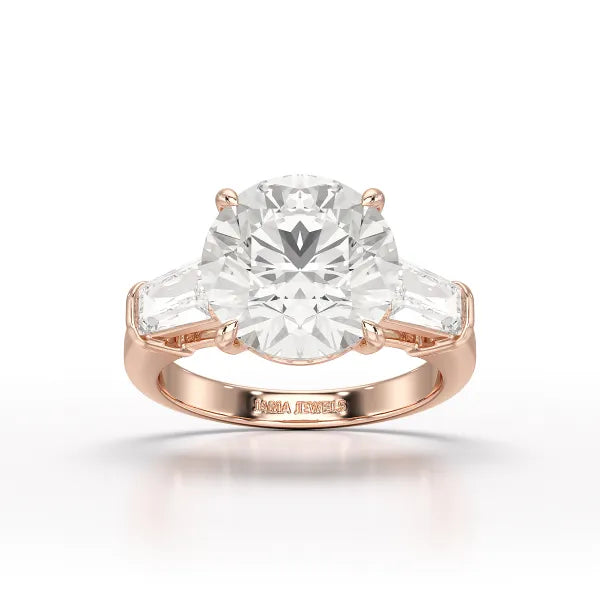 6.56 CT Three Stone Lab Diamond Ring - Jama Jewels