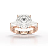 6.56 CT Three Stone Lab Diamond Ring - Jama Jewels