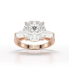 6.56 CT Three Stone Lab Diamond Ring - Jama Jewels