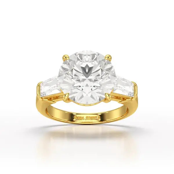 6.56 CT Three Stone Lab Diamond Ring - Jama Jewels