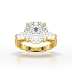 6.56 CT Three Stone Lab Diamond Ring - Jama Jewels