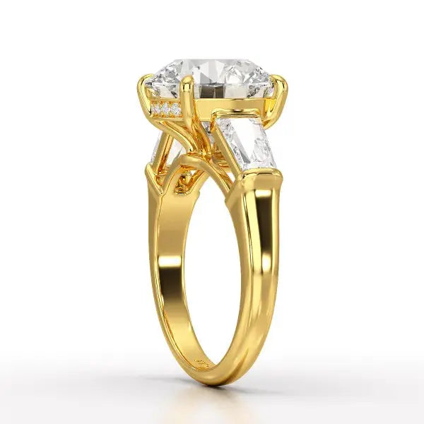 6.56 CT Three Stone Lab Diamond Ring - Jama Jewels