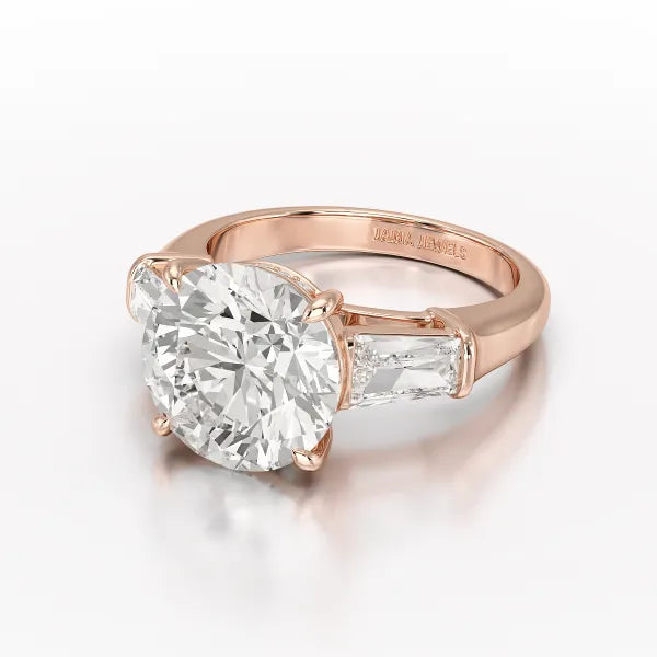 6.56 CT Three Stone Lab Diamond Ring - Jama Jewels
