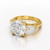 6.56 CT Three Stone Lab Diamond Ring - Jama Jewels