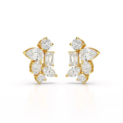 6.57 CT Multi Shape Lab Diamond Stud Earrings Jama Jewels