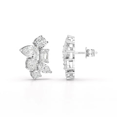 6.57 CT Multi Shape Lab Diamond Stud Earrings Jama Jewels