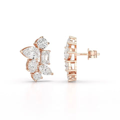 6.57 CT Multi Shape Lab Diamond Stud Earrings Jama Jewels