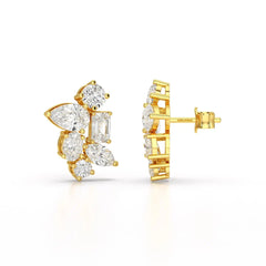 6.57 CT Multi Shape Lab Diamond Stud Earrings Jama Jewels