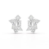 6.57 CT Multi Shape Lab Diamond Stud Earrings Jama Jewels