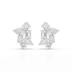 6.57 CT Multi Shape Lab Diamond Stud Earrings Jama Jewels