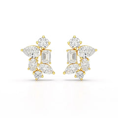 6.57 CT Multi Shape Lab Diamond Stud Earrings Jama Jewels