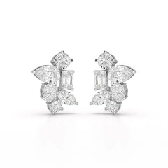 6.57 CT Multi Shape Lab Diamond Stud Earrings Jama Jewels