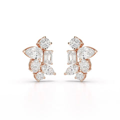 6.57 CT Multi Shape Lab Diamond Stud Earrings Jama Jewels