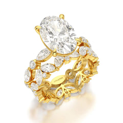 6.56 CT Oval and Marquise Cut Lab Diamond Ring Jama Jewels