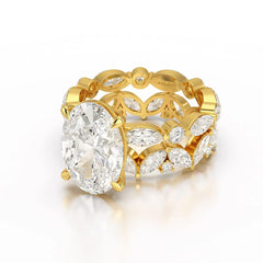 6.56 CT Oval and Marquise Cut Lab Diamond Ring Jama Jewels