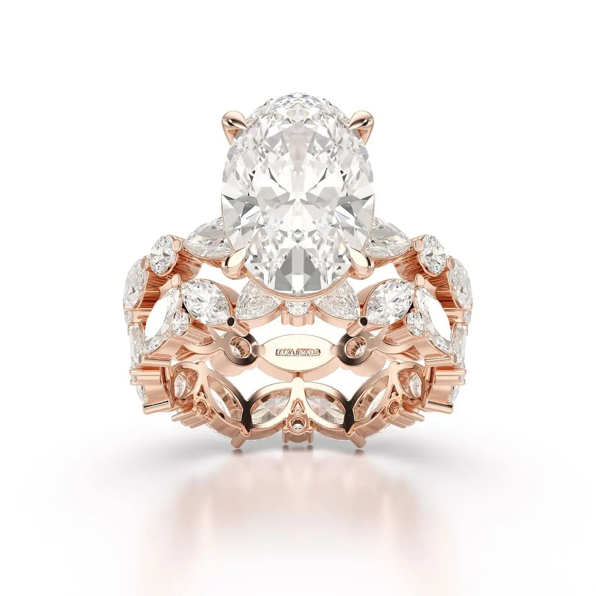6.56 CT Oval and Marquise Cut Lab Diamond Ring Jama Jewels