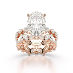6.56 CT Oval and Marquise Cut Lab Diamond Ring Jama Jewels