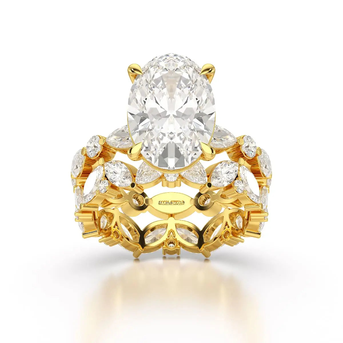 6.56 CT Oval and Marquise Cut Lab Diamond Ring Jama Jewels