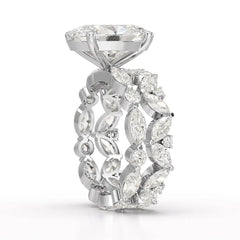 6.56 CT Oval and Marquise Cut Lab Diamond Ring Jama Jewels
