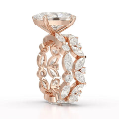 6.56 CT Oval and Marquise Cut Lab Diamond Ring Jama Jewels
