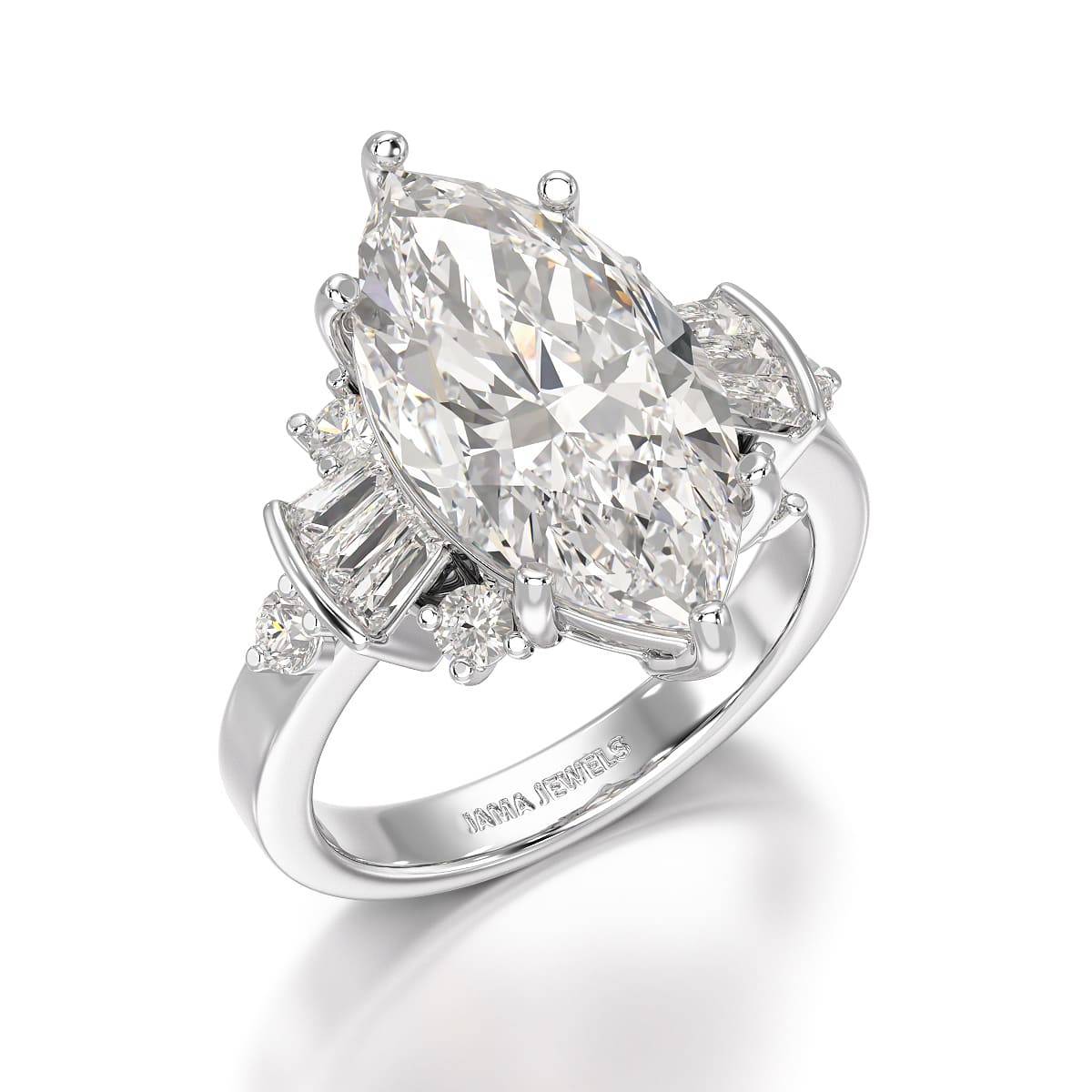 6.66 CT Marquise Cut Lab Diamond Wedding Ring - Jama Jewels