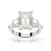 6.6 CT Lab Diamond Emerald and Tapper Cut Ring