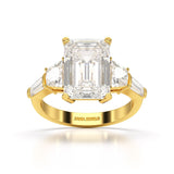 6.6 CT Lab Diamond Emerald and Tapper Cut Ring
