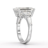 6.6 CT Lab Diamond Emerald and Tapper Cut Ring
