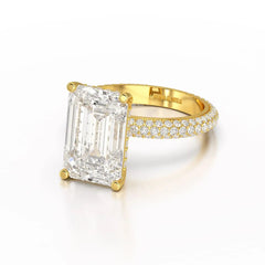 6.86 CT Emerald Cut Solitaire Lab Diamond Ring