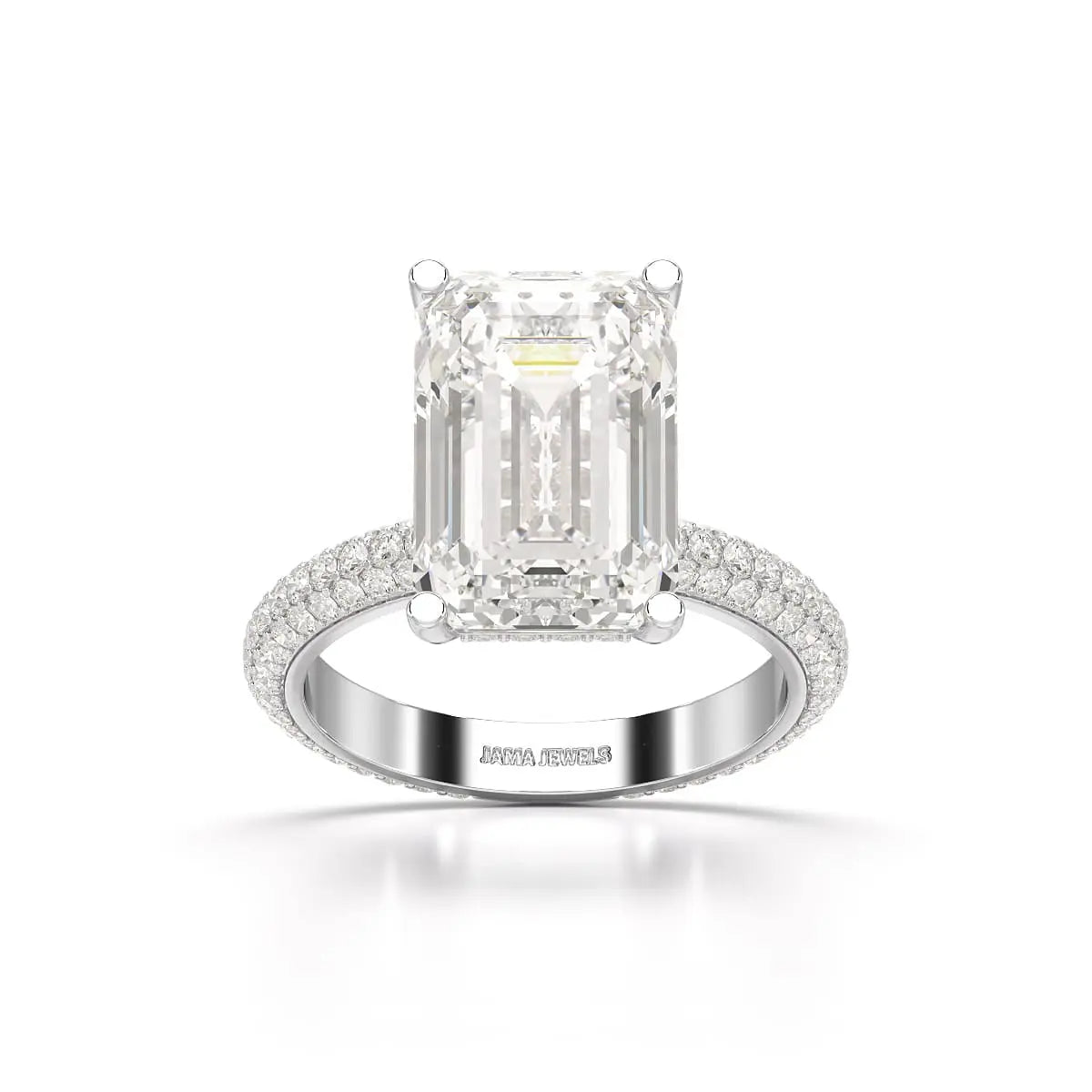 6.86 CT Emerald Cut Solitaire Lab Diamond Ring