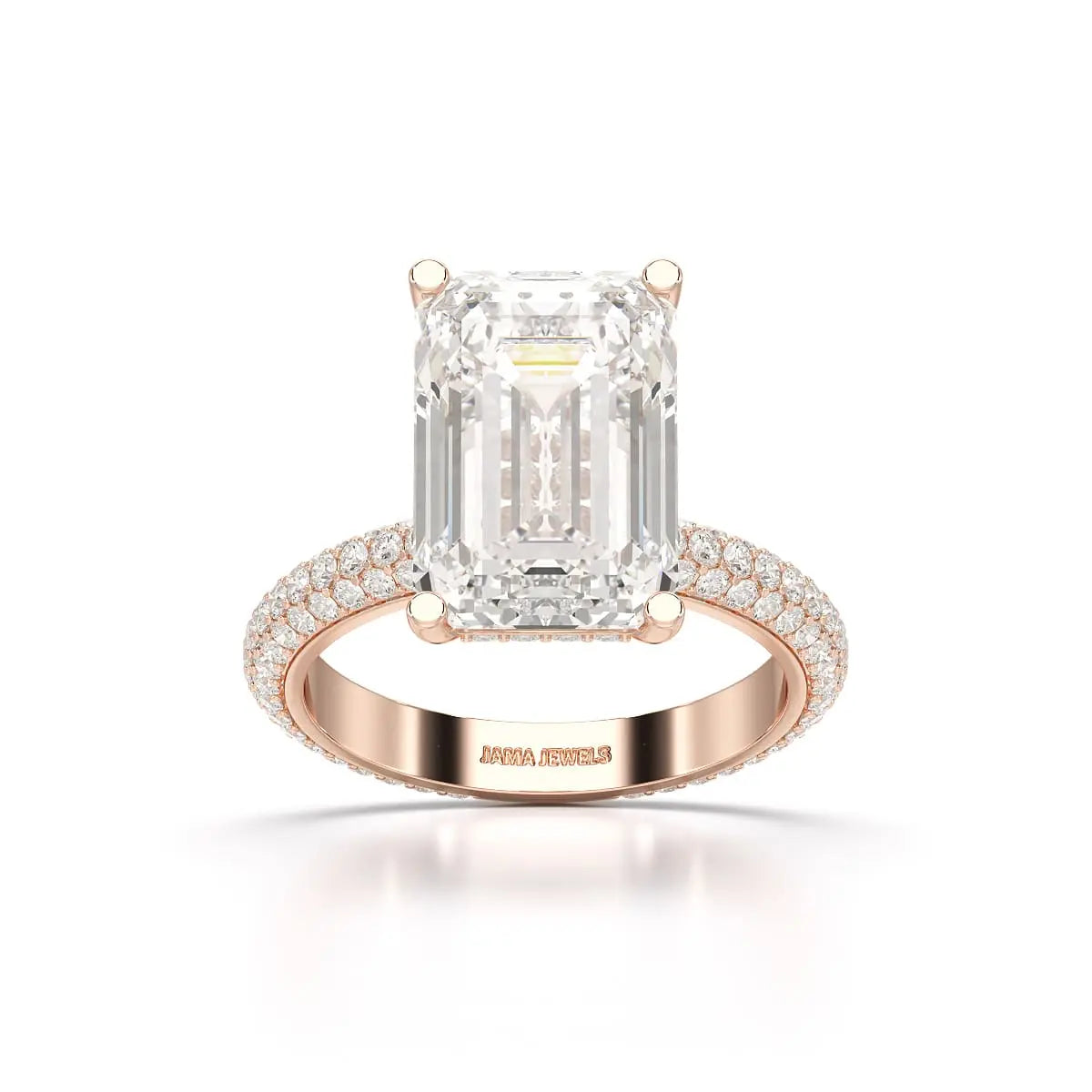 6.86 CT Emerald Cut Solitaire Lab Diamond Ring