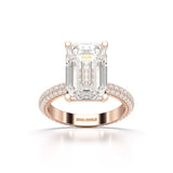 6.86 CT Emerald Cut Solitaire Lab Diamond Ring