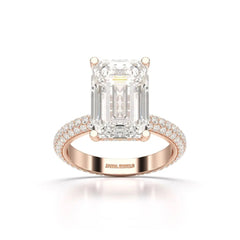 6.86 CT Emerald Cut Solitaire Lab Diamond Ring
