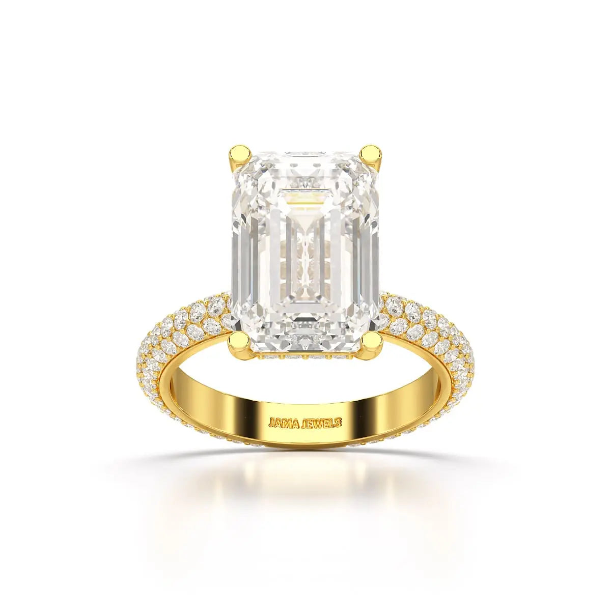 6.86 CT Emerald Cut Solitaire Lab Diamond Ring