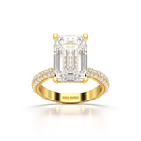 6.86 CT Emerald Cut Solitaire Lab Diamond Ring