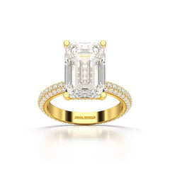 6.86 CT Emerald Cut Solitaire Lab Diamond Ring