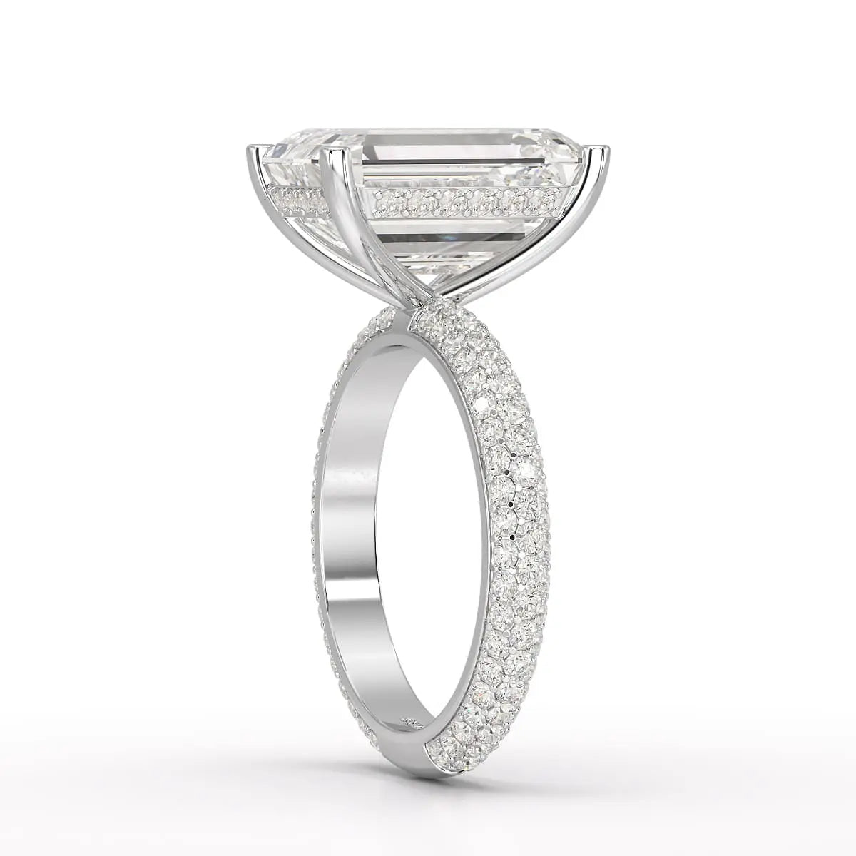 6.86 CT Emerald Cut Solitaire Lab Diamond Ring