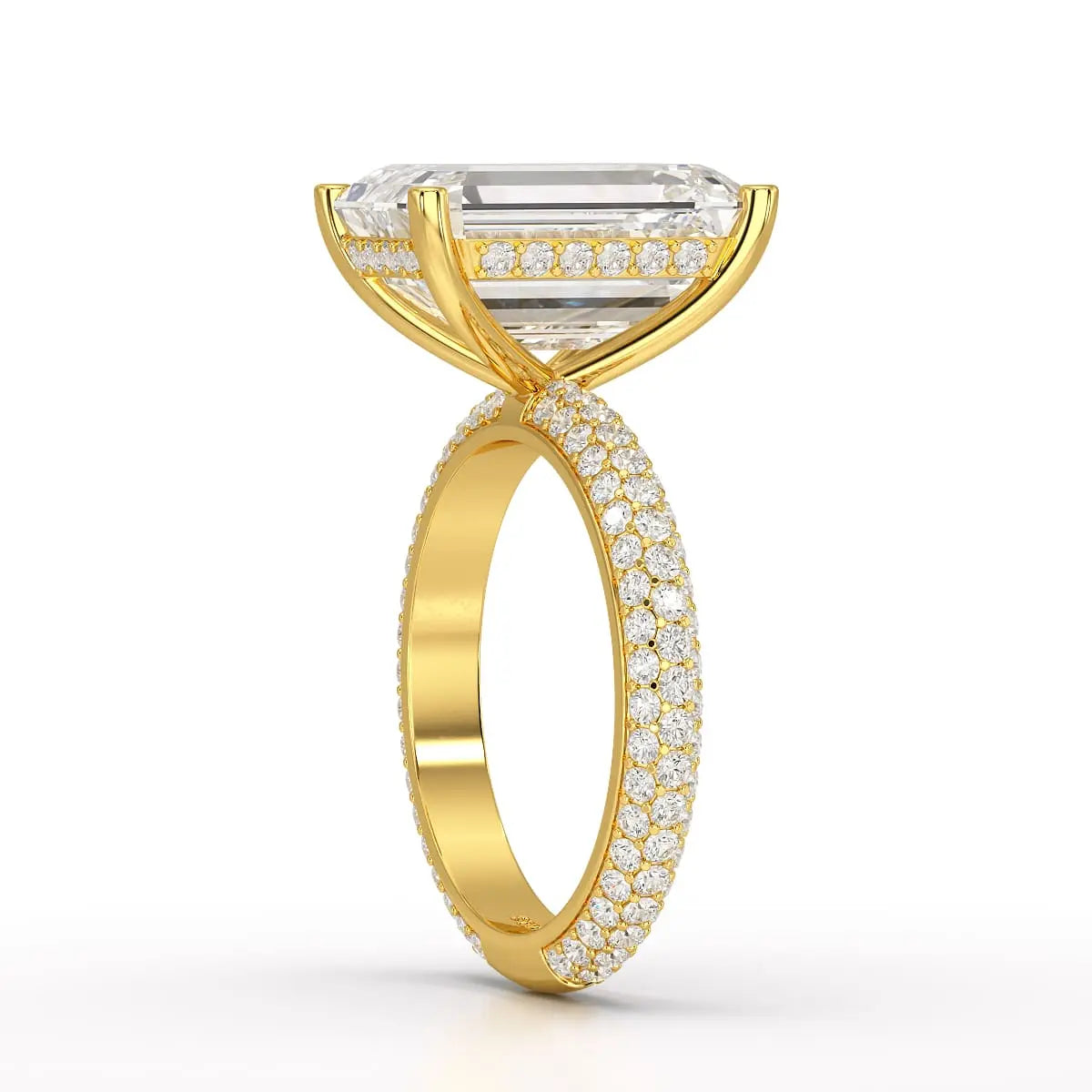 6.86 CT Emerald Cut Solitaire Lab Diamond Ring
