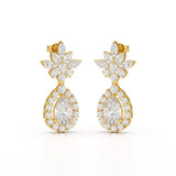 6.8 CT Pear and Marquise Cut lab Diamond Drop Earrings