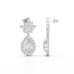 6.8 CT Pear and Marquise Cut lab Diamond Drop Earrings Jama Jewels