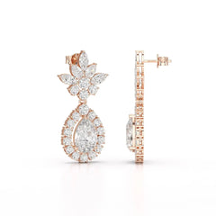 6.8 CT Pear and Marquise Cut lab Diamond Drop Earrings Jama Jewels