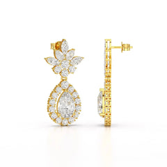 6.8 CT Pear and Marquise Cut lab Diamond Drop Earrings Jama Jewels