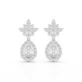 6.8 CT Pear and Marquise Cut lab Diamond Drop Earrings Jama Jewels