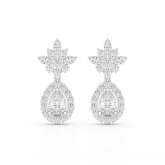 6.8 CT Pear and Marquise Cut lab Diamond Drop Earrings Jama Jewels