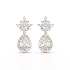 6.8 CT Pear and Marquise Cut lab Diamond Drop Earrings Jama Jewels