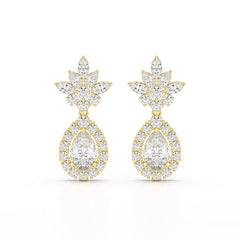 6.8 CT Pear and Marquise Cut lab Diamond Drop Earrings Jama Jewels