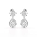 6.8 CT Pear and Marquise Cut lab Diamond Drop Earrings