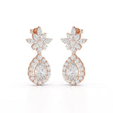 6.8 CT Pear and Marquise Cut lab Diamond Drop Earrings